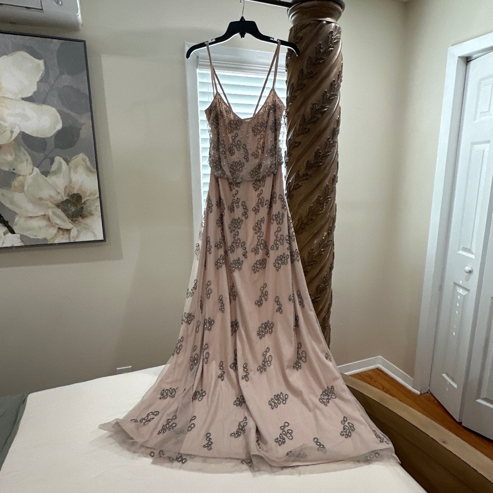 Adrianna Papell Long Beaded Dress